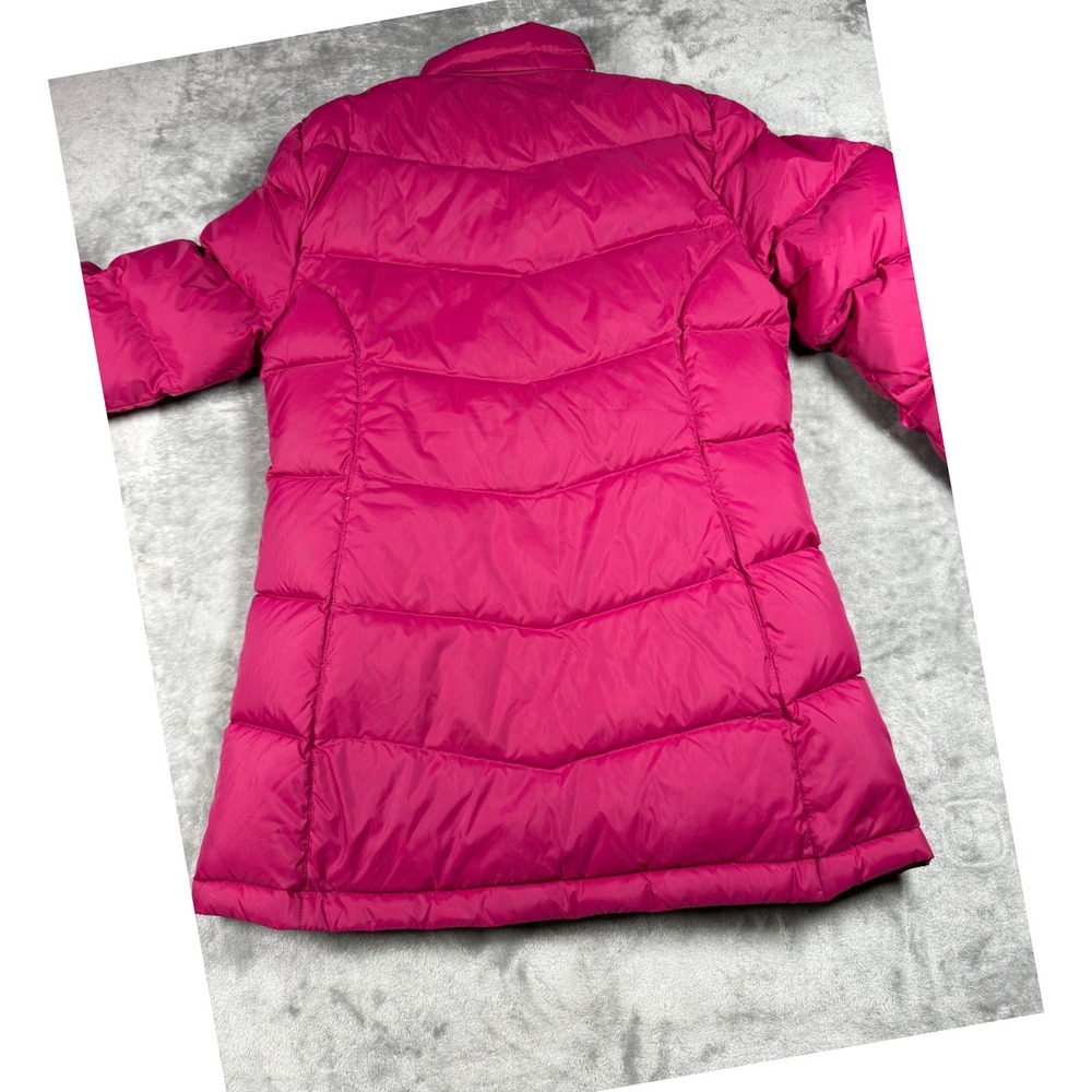 LL Bean Goose Down‎ Puffer Coat Pink Full Zip Button Front XS Winter Jacket - Picture 5 of 10
